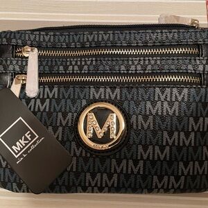 MKF Collection Black/Blue Crossbody Bag
